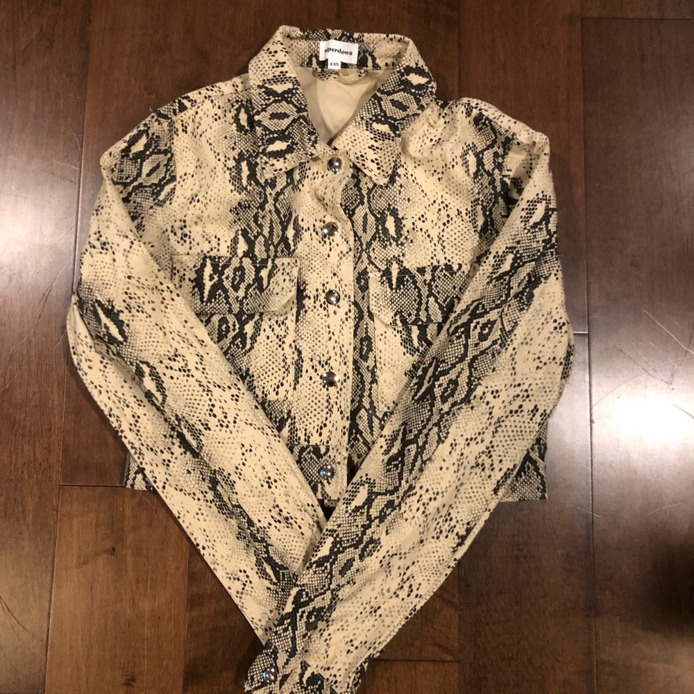 Revolve Superdown Cropped Hunter Snake Jacket
